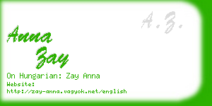 anna zay business card